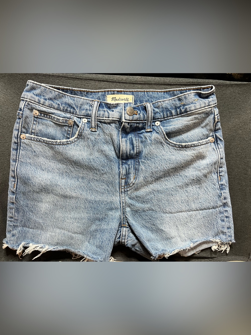 Madewell Blue High-Rise Denim Cutoff Shorts